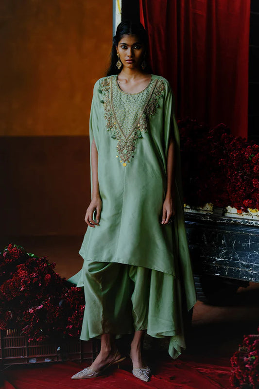 APRAJITA TUNIC DHOTI SET - MINT GREEN